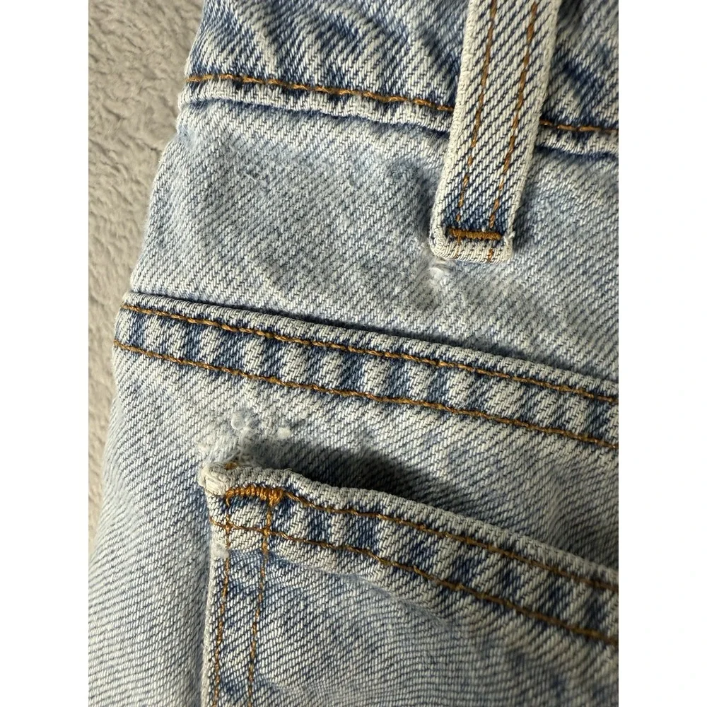 Levis 505 Jean Shorts Mens 38 Distressed Denim Orange Tab 90s Vtg Made‎ In USA